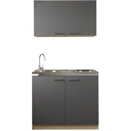 Respekta Merle Miniküche Elektrokochfeld links grau