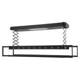 Elektrischer Wäscheständer - Ausziehbares Wäschetrockner-Gestell - Fernbedienung - Tragkraft 35 kg - Aluminium - Schwarz - Schwarz