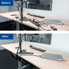 Act Kabelkanal Schreibtisch 80 cm, Inkl. Zubehör, Kabelführung, Kabel Organizer, Cable Management Under Desk, AC8381