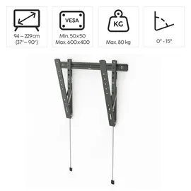 Hama TV-Wandhalterung TILT Ultraslim 229 cm (90") 600x400, flach, anthrazit