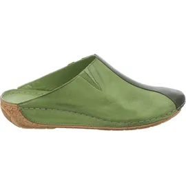 Gemini Damen Pantolette vorne geschlossener Leder Clog Sabot 336062-02, Größe:38 EU, Farbe:Grün - 38