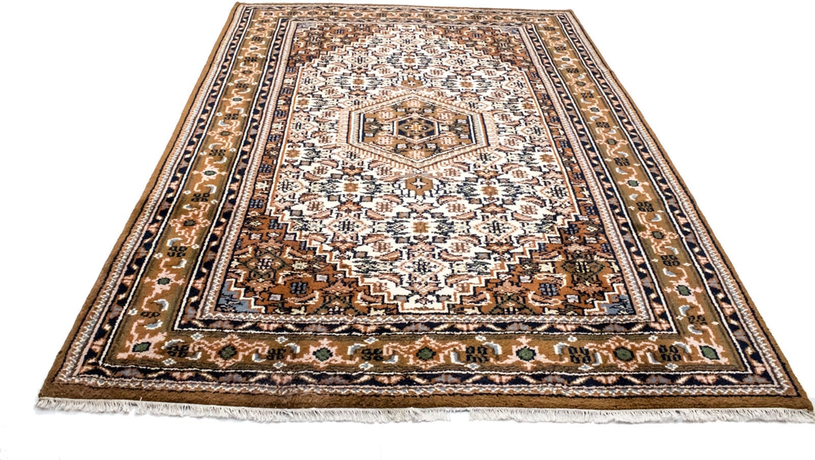 Wollteppich MORGENLAND "Bidjar Teppich Athina" Teppiche Gr. B/L: 170 cm x 240 cm, 8 mm, 4,08 m2, 1 St., beige Bidjarteppich Orientalische Muster