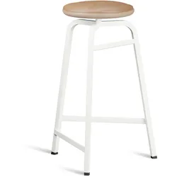 Northern - Treble Barhocker, weiß / Leder braun
