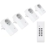 conecto Funksteckdose 1100 W Weiß 4 St.