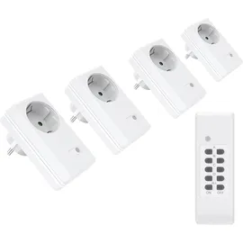 conecto Funksteckdose 1100 W Weiß 4 St.