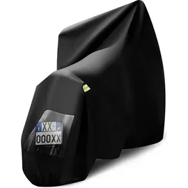 Woltu Motorradabdeckung wasserdicht Winterfest Schwarz 245 cm x 105 cm x 125 cm
