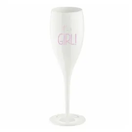 Koziol Sektglas 100 ml mit Druck CHEERS No. 1 IT'S A GIRL, Weingläser, Weiss - 2 Jahre Gewährleistung - mind. 14 Tage Rückgaberecht - Weiß