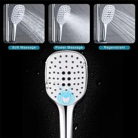 dylin gmbh JOHO Edelstahl Duschstange 70 cm Chrom Duschbrause mit Schlauch und Halterung, Brausestangeset mit Duschkopfhalter und Handbrausesch-Duschset mit 3 Strahl Handbrause (HB1210CP)