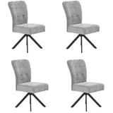 4er Set Esszimmerstuhl Polsterstuhl Drehstuhl Küchenstuhl modern Chenille Grau