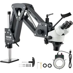 VEVOR Multidirektionales Mikroskop Federhalterung Ringlicht 7X-45X Schmuck