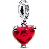 Pandora Disney Micky & Minnie Maus Kuss Rotes Murano-Glas Charm-Anhänger 792522C01