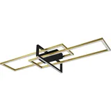Trio LED Deckenleuchte Salinas schwarz, gold, Switch Dimmer