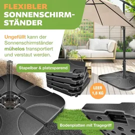 Kesser Schirmständer 60 Liter Kunststoff Grau