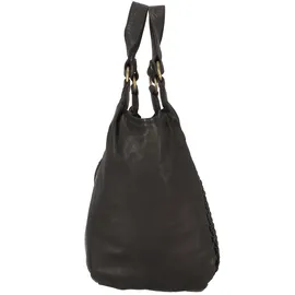 GREENLAND Nature Femi & Nine Schultertasche Leder 38 cm schwarz