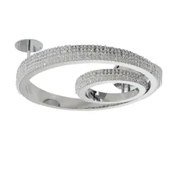 KHG LED-Kristall-Deckenleuchte  `Kreise ́   , silber , Maße (cm): H: 8,5  Ø: 42