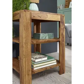 MID.YOU Wohnling Standregal Mumbai Massiv-Holz Sheesham, Holz, Sheesham, massiv, 2 Fächer, 44x60x44 cm, Wohnzimmer-Regal mit Ablagefächer Design Landhaus-Stil Beistelltisch