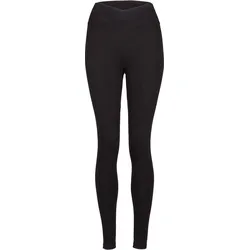 Basic Yoga Leggings Crossed Waist, Bio-Baumwolle, Schwarz XS