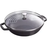 Staub Wok 30 cm, inkl. Glasdeckel, für alle Herdarten inkl. Induktion, Schwarz