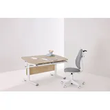 PAIDI Kinderschreibtisch DIEGO CURVED, Schülerschreibtisch, mitwachsend, ergonomisch, stufenlos höhenverstellbar, Tischplatte neigbar beige