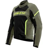 Dainese Air Frame 3 Tex Jacket, Sommer-Motorradjacke mit herausnehmbarem, winddichtem Innenfutter, Mann, Armeegrün/Schwarz/Fluo Gelb, 46