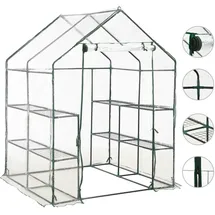 vidaXL Gewächshaus mit 8 Regalen 143 x 143 x 195 cm