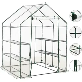 vidaXL Gewächshaus mit 8 Regalen 143 x 143 x 195 cm
