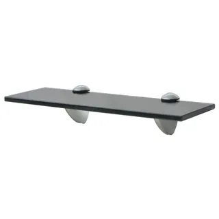 Festnight Schwebende Regal aus Sicherheitsglas Wandregal Glasregal Glasablage Glasboden 30x10cm Dicke von 8mm Tragfähigkeit bis 10kg - Schwarz
