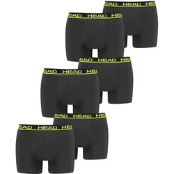 HEAD Herren Boxershort Basic Boxer 4er 6er 8er Multipack in L Schwarz / Grün Punch 009