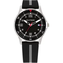 Quarzuhr TOMMY HILFIGER "SPORT", schwarz (schwarz, grau), Armbanduhren, Kinder, Kinderuhr, Armbanduhr, Jungenuhr, Mädchenuhr Schulanfang, Geschenkidee