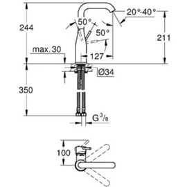 Grohe Essence L-Size Einhandmischer chrom 23541001