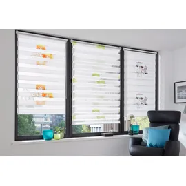 K-HOME Doppelrollo Denia 45 x 150 cm Blume/Grün