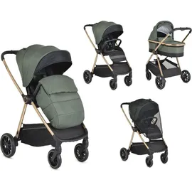 Cangaroo Kinderwagen 2 in 1 Hydra Babywanne Sportsitz Fußabdeckung Moskitonetz grün