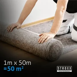 STROXX Malervlies 50m 250g je qm Stark Abdeckvlies PE Anti-Rutsch saugstark - 1 m X 50m X 50m