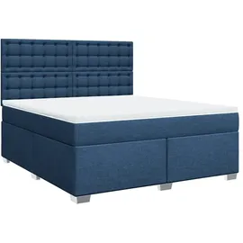 vidaXL Boxspringbett mit Matratze Blau 180x200 cm Stoff