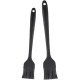 2-Teiliges Silikon-Pastry Brush Set, Essbarer Silikon-Pinsel, Silikon-Grillpinsel, Kochbackpinsel, Hitzebeständiger Ölpinsel-Set zum Grillen, Backen (Schwarz)