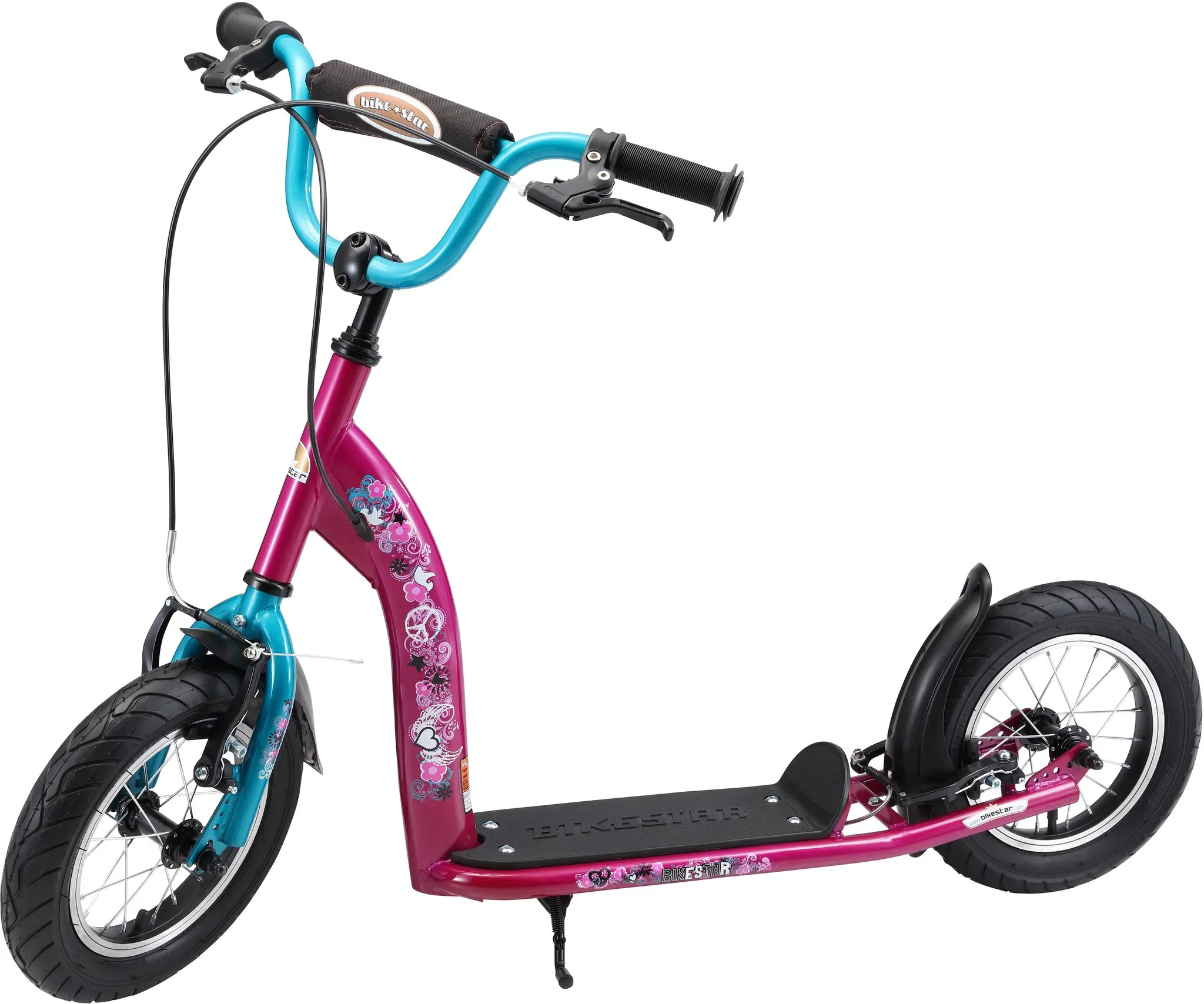 Scooter BIKESTAR, bunt (beere, türkis), RollerB:51cm L:116cm, B:51cm L:116cm