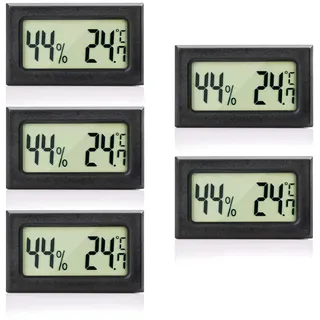 5 Stück Thermometer Hygrometer Mini LCD Digitales Thermometer Innen Elektronischer Temperatur- und Feuchtigkeitsmesser Raumthermometer Funk Thermo-Hygrometer Feuchtigkeit Temperatur Temperatursensor