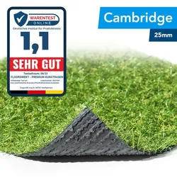 Kunstrasen Cambridge - Rasenteppich für Balkon, Terrasse & Garten - Höhe 25 mm, Gewicht 1500 g/m2 / 100 x 250 cm