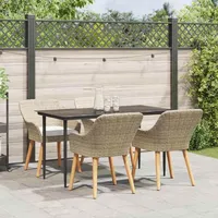 vidaXL Garten Essgruppe 5-tlg. Beige