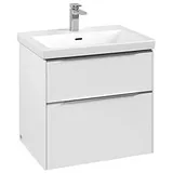 Villeroy & Boch Subway 3.0 Waschtischunterschrank C576L0VF 62,2x57,6x47,8cm, mit LED/Griff Aluminium glänzend, pure white