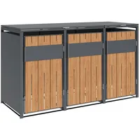 Westmann Varius 3 Metall Mülltonnenbox 3er 3x240 L Holzoptik