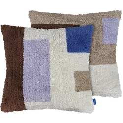 Mette Ditmer - Brick Kissenbezug, gestickt, 50 x 50 cm, chocolate