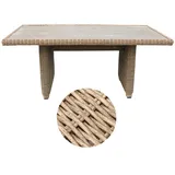 Esstisch BELLA rundes Polyrattan Natural ca.180cm Gartentisch Outdoortisch