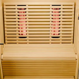 Dewello PALERMO 135x120 für 1-2 Personen aus Hemlockholz mit Vollspektrumstrahlern