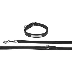 Eskadron Leder Hundeset Halsband und Leine