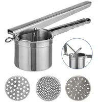 Gravidus Edelstahl Kartoffelpresse Spätzlepresse 3 Locheinsätze