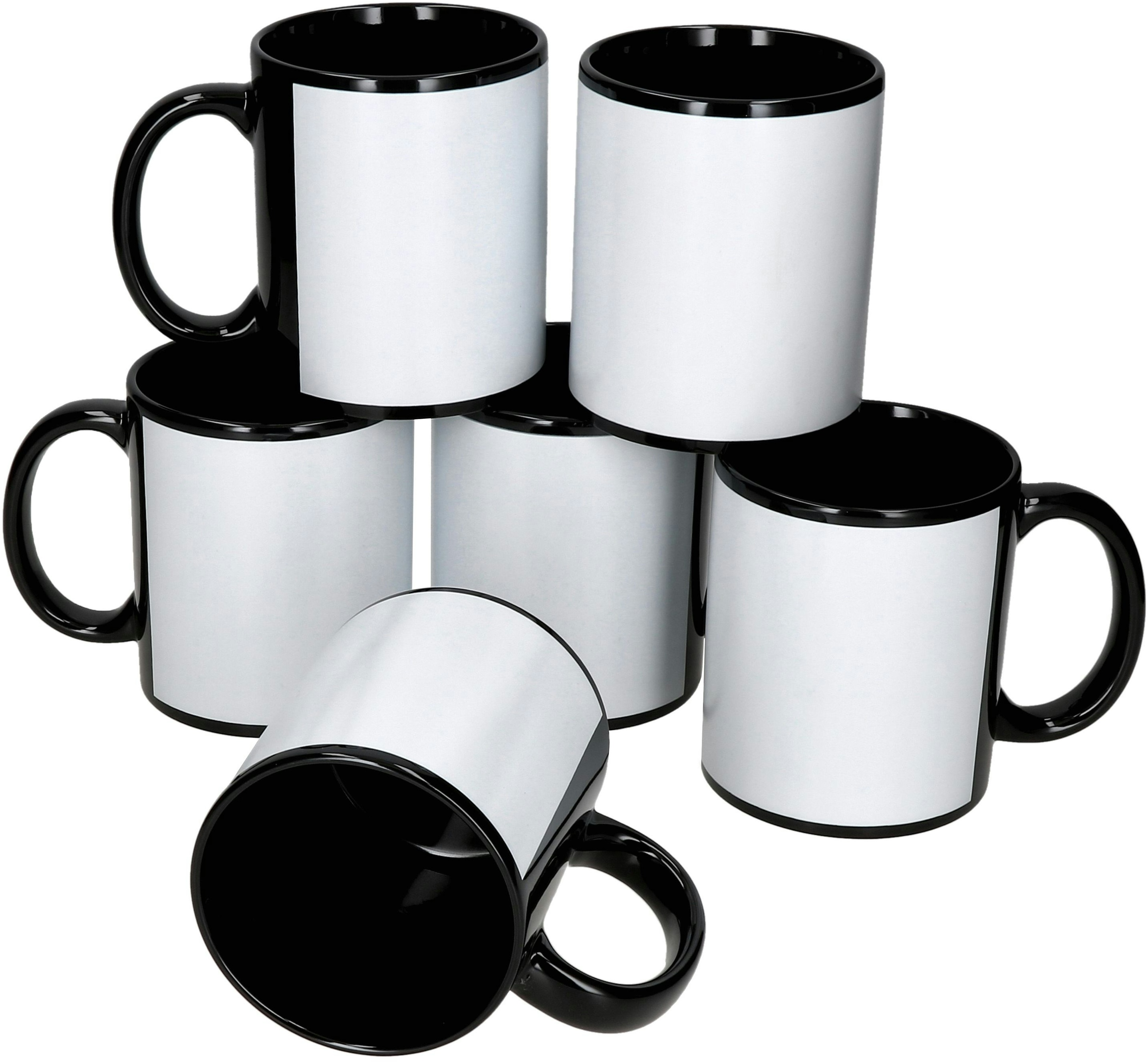 6er Set CARINA schwarze Kaffeebecher zum Beschriften – A2010