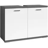 byLIVING Waschbeckenunterschrank Nebraska, Breite 80 cm, anthrazit/weiß