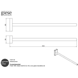 Giese Gifix 21 Handtuchstange grau 21051-02