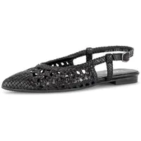 Gabor Slingpumps, Blockabsatz, Sommerschuh in modischer Flechtoptik schwarz 37 EU (4 UK)